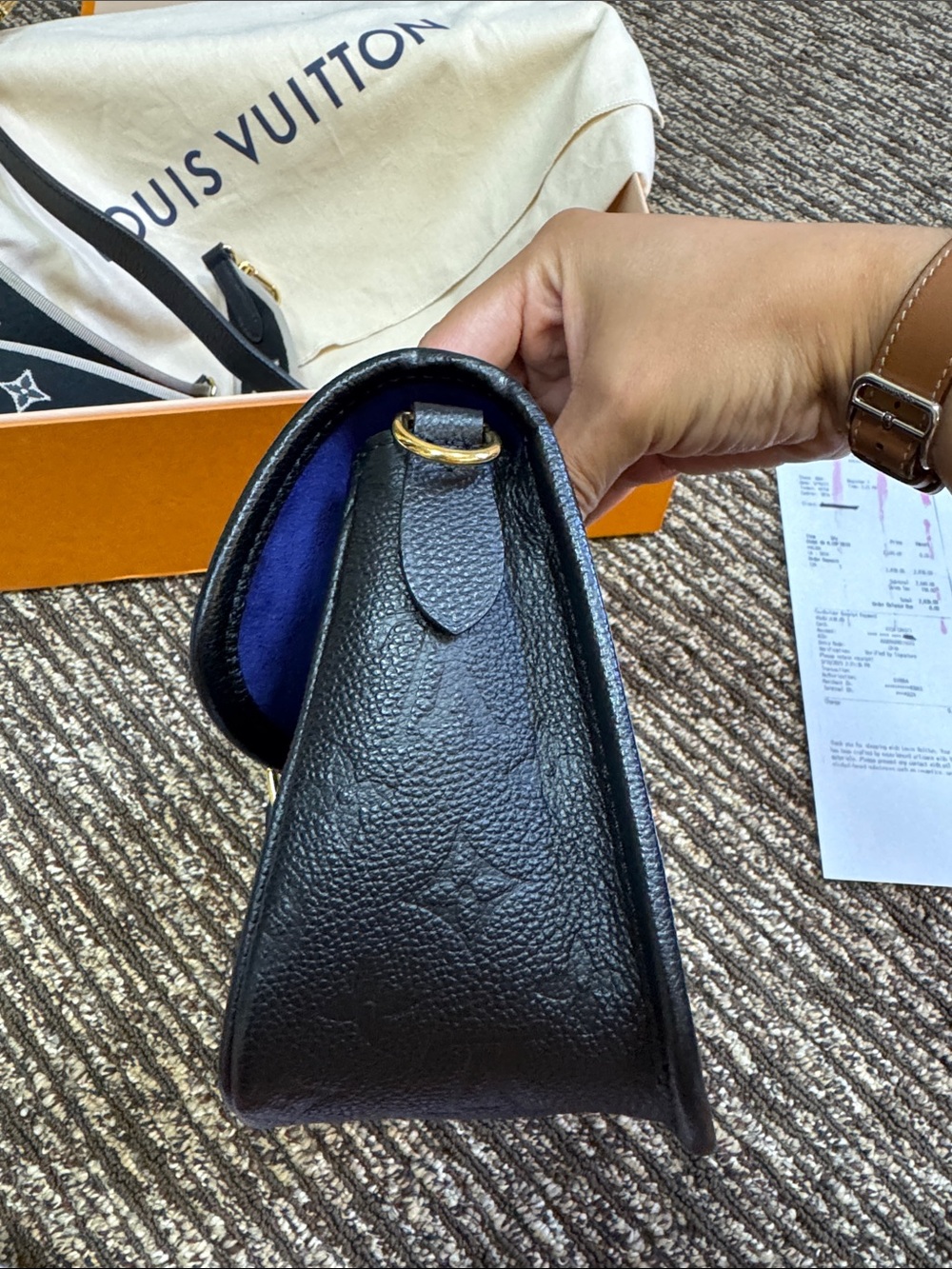 Louis Vuitton Diane Black Monogram Empreinte Crossbody Bag with Gold Hardware - Picture 12 of 13